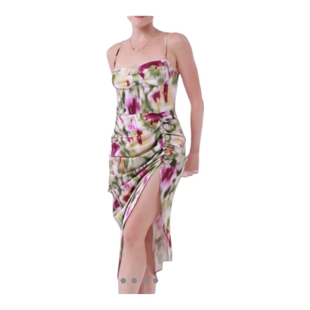Cider Women’s Ruched Satin Dress Sz XS Midi